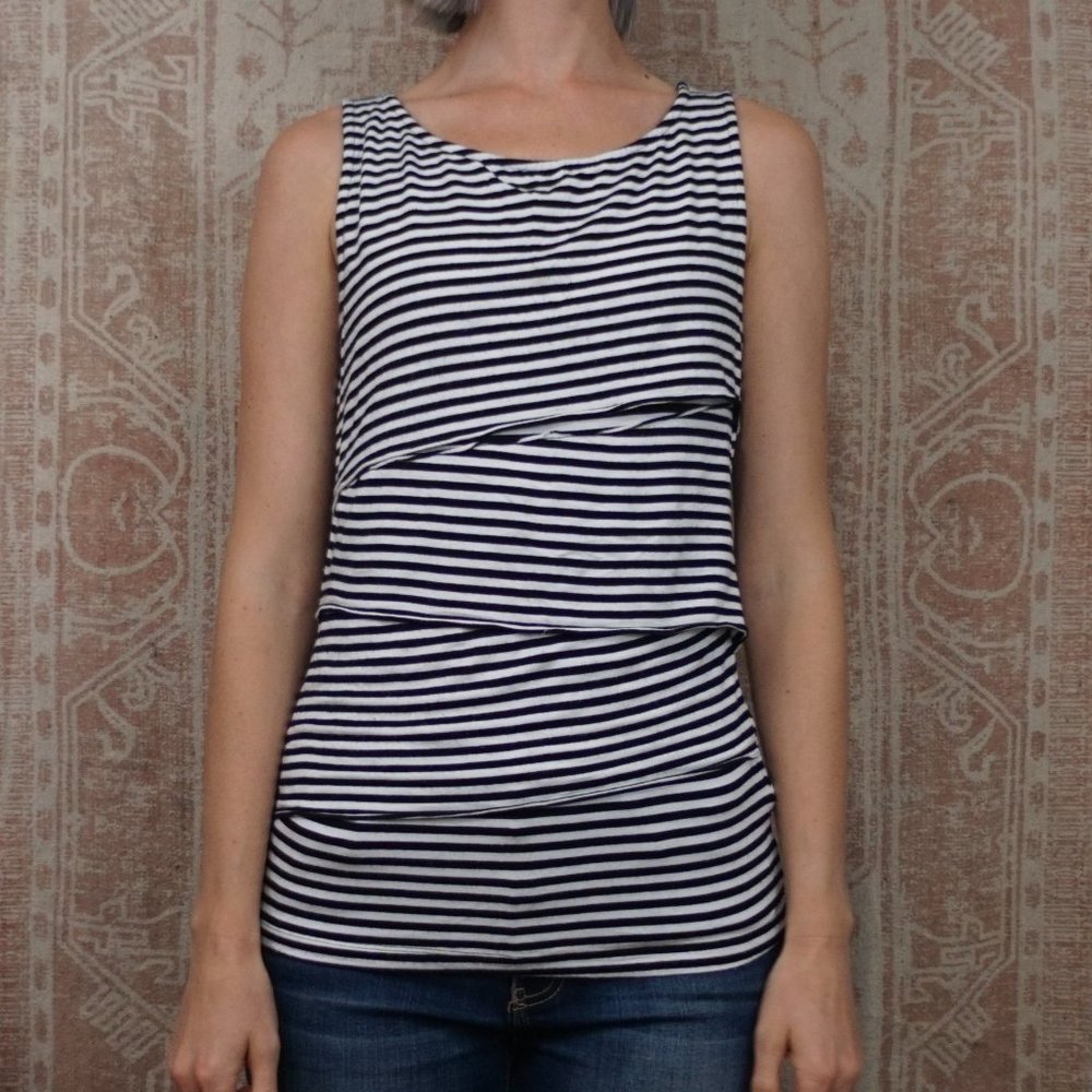 layered striped tank top